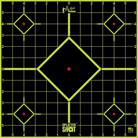 プロショット 12インチ サイトイン標的 12” Sight In Square Peel & Stick Splatter Shot Reactive Targets